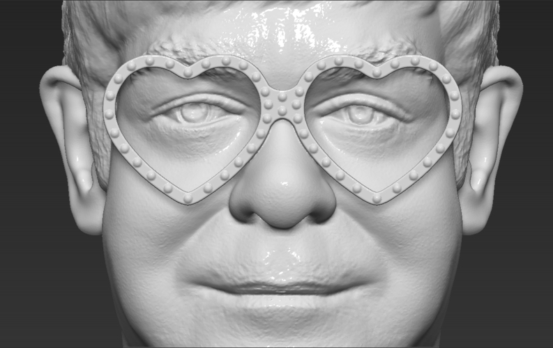 Elton John bust 3D printing ready stl obj 3D Print 273509