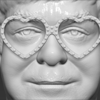Elton John bust 3D printing ready stl obj - Thumbnail 19