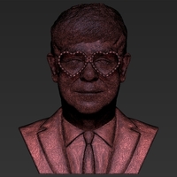 Elton John bust 3D printing ready stl obj - Thumbnail 20