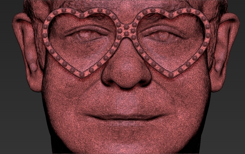Elton John bust 3D printing ready stl obj 3D Print 273512