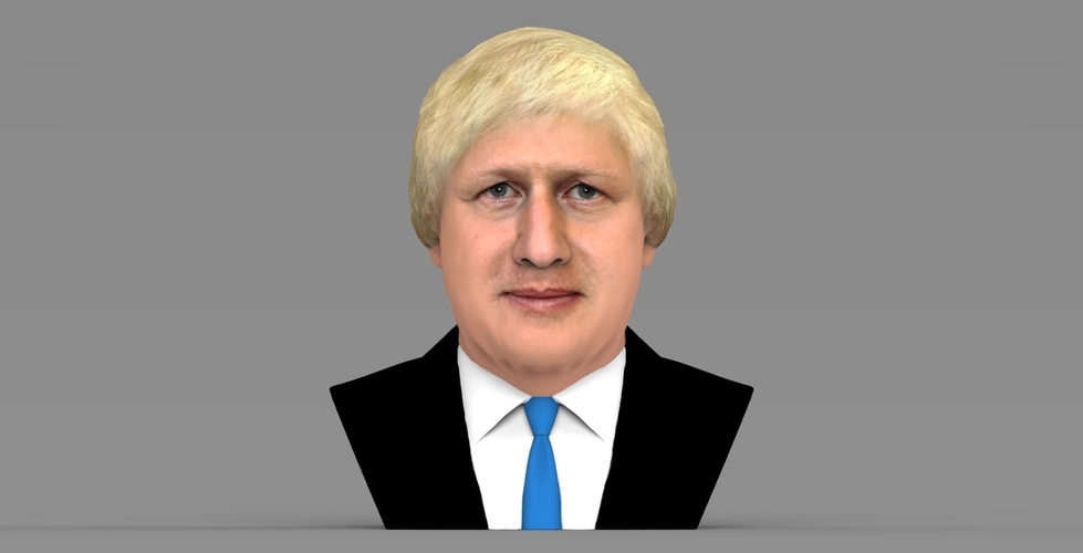 Boris Johnson bust ready for full color 3D printing