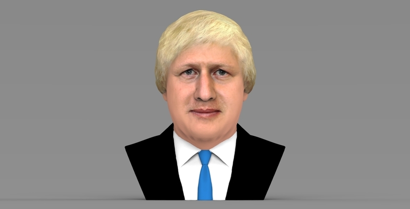 Boris Johnson bust ready for full color 3D printing