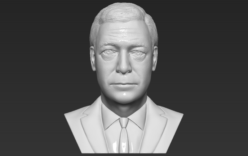 Nigel Farage bust 3D printing ready stl obj formats