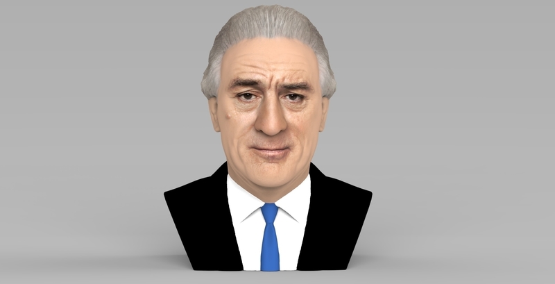 Robert De Niro bust ready for full color 3D printing