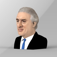 Robert De Niro bust ready for full color 3D printing - Thumbnail 3