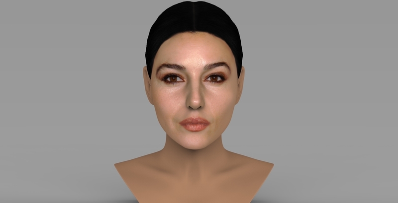 Monica Bellucci bust ready for full color 3D printing