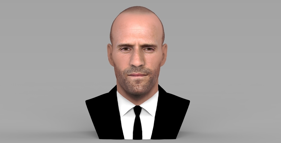 Jason Statham bust ready for full color 3D printing