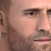 Jason Statham bust ready for full color 3D printing - Thumbnail 9