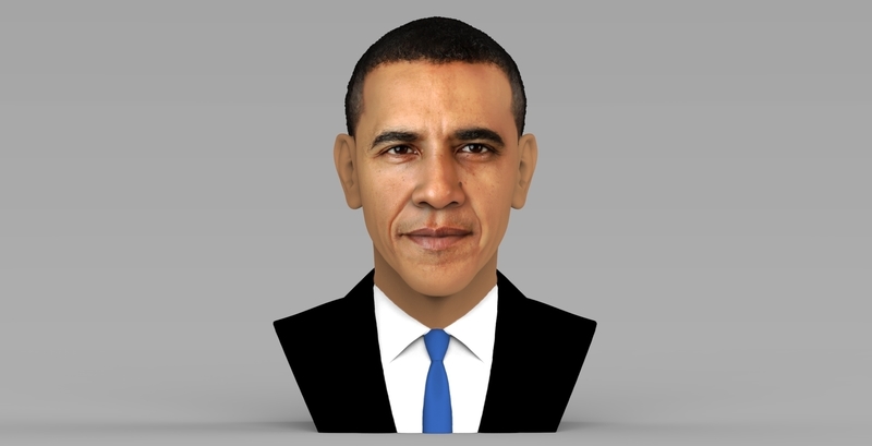 Barack Obama bust ready for full color 3D printing