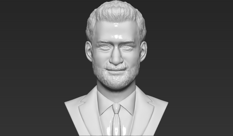 Prince Harry bust 3D printing ready stl obj formats