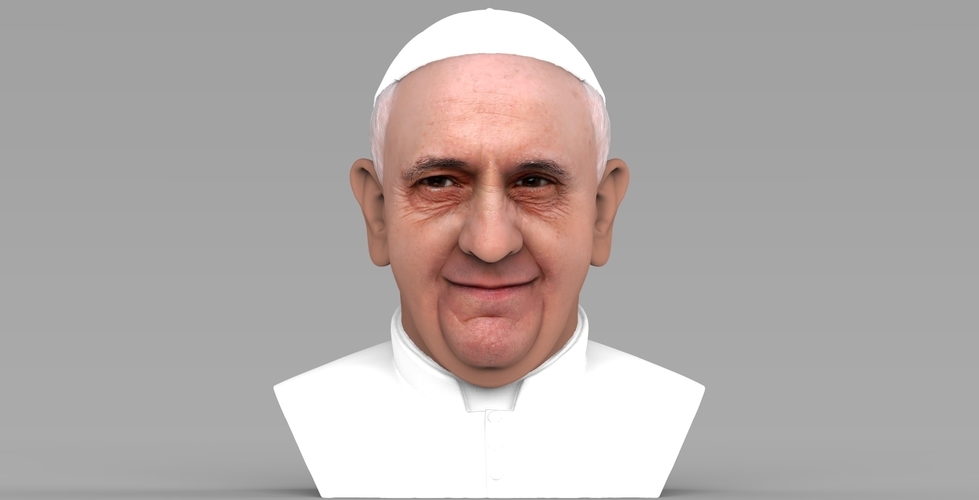 Pope Francis bust ready for full color 3D printing