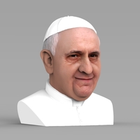 Pope Francis bust ready for full color 3D printing - Thumbnail 5