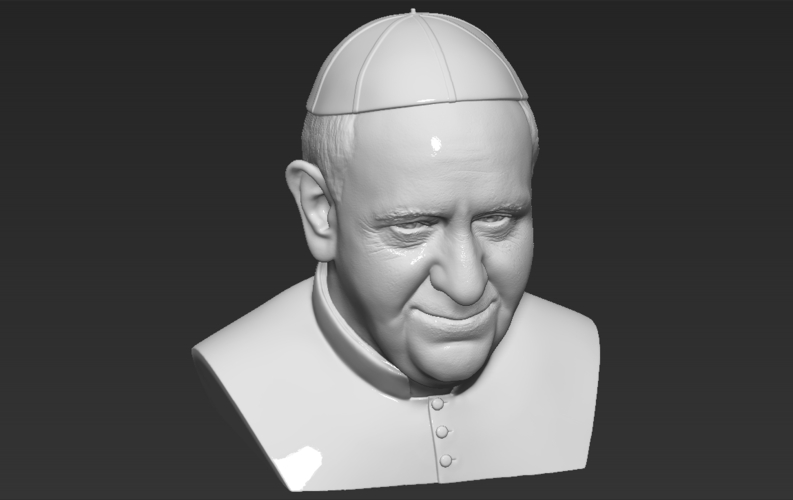 3D Printed Pope Francis bust ready for full color 3D printing by ...