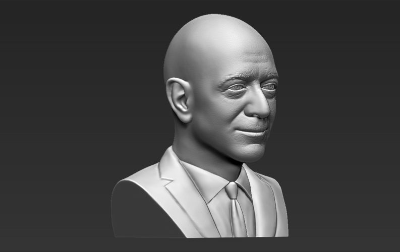 Jeff Bezos bust ready for full color 3D printing 3D Print 274164