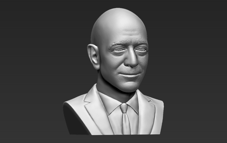 Jeff Bezos bust ready for full color 3D printing 3D Print 274165