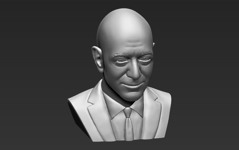 Jeff Bezos bust ready for full color 3D printing 3D Print 274166