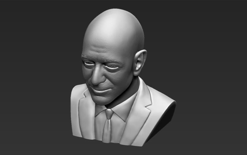 Jeff Bezos bust ready for full color 3D printing 3D Print 274167