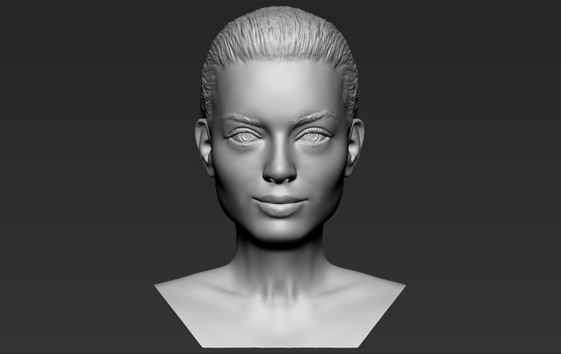Margot Robbie bust 3D printing ready stl obj