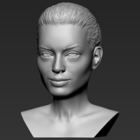 Margot Robbie bust 3D printing ready stl obj - Thumbnail 2