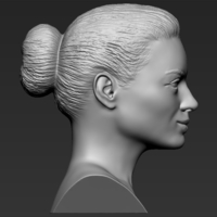 Margot Robbie bust 3D printing ready stl obj - Thumbnail 8