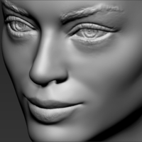 Margot Robbie bust 3D printing ready stl obj - Thumbnail 20