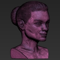 Margot Robbie bust 3D printing ready stl obj - Thumbnail 24