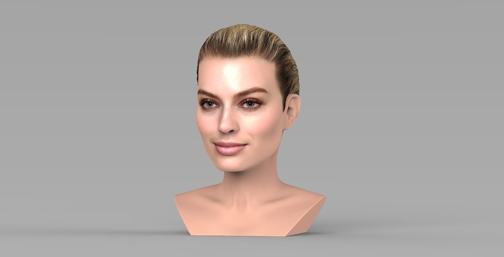 Margot Robbie bust ready for full color 3D printing 3D Print 274322