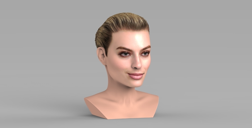 Margot Robbie bust ready for full color 3D printing 3D Print 274326