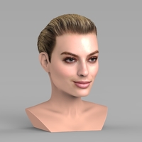 Margot Robbie bust ready for full color 3D printing - Thumbnail 6
