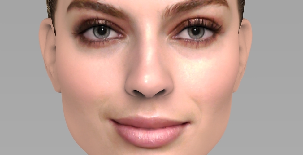 Margot Robbie bust ready for full color 3D printing 3D Print 274327