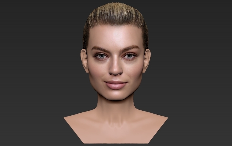 Margot Robbie bust ready for full color 3D printing 3D Print 274329