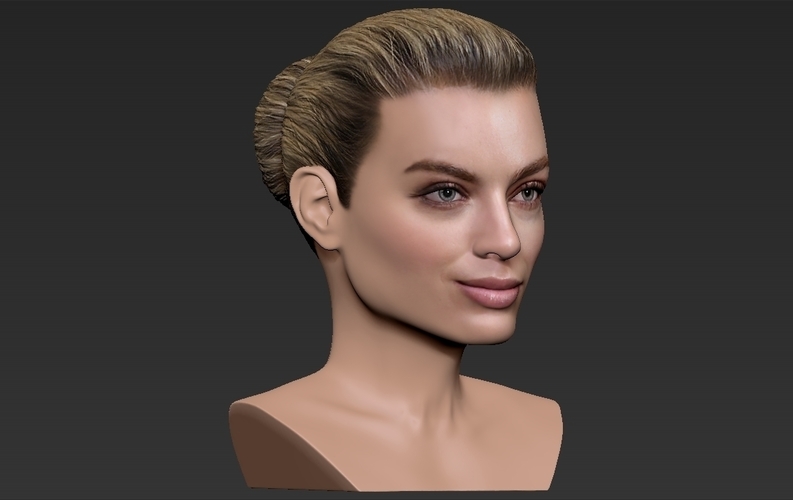 Margot Robbie bust ready for full color 3D printing 3D Print 274330