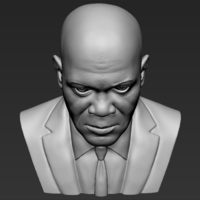 Samuel L Jackson bust 3D printing ready stl obj formats - Thumbnail 14