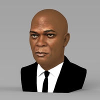 Samuel L Jackson bust ready for full color 3D printing - Thumbnail 2