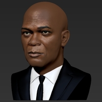 Samuel L Jackson bust ready for full color 3D printing - Thumbnail 10