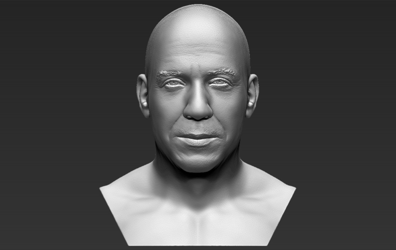 Vin Diesel bust 3D printing ready stl obj formats