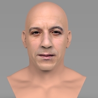 Small Vin Diesel bust ready for full color 3D printing 3D Printing 274423