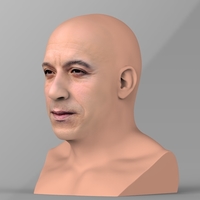 Vin Diesel bust ready for full color 3D printing - Thumbnail 3