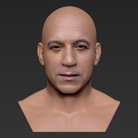 Vin Diesel bust ready for full color 3D printing - Thumbnail 9