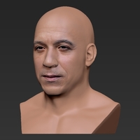 Vin Diesel bust ready for full color 3D printing - Thumbnail 10