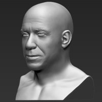 Vin Diesel bust ready for full color 3D printing - Thumbnail 14