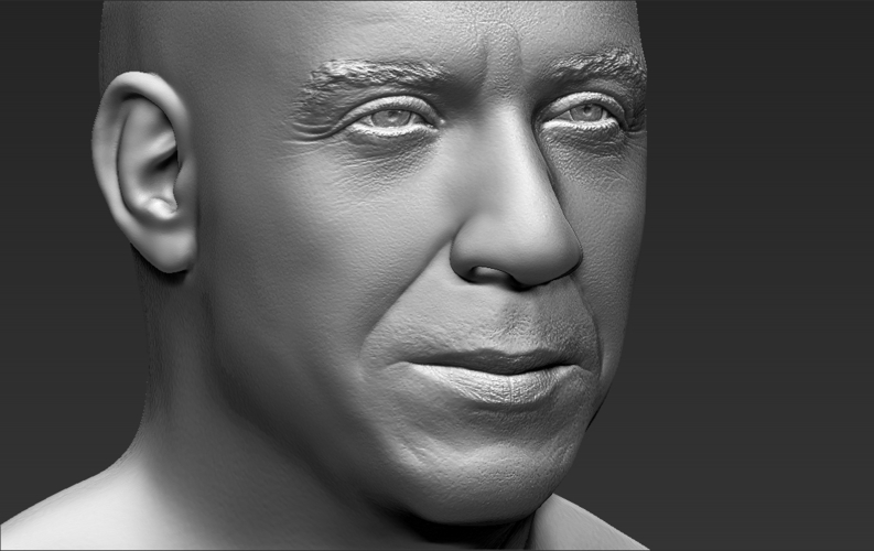 Vin Diesel bust ready for full color 3D printing 3D Print 274442