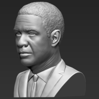 Denzel Washington bust 3D printing ready stl obj formats - Thumbnail 3
