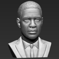 Denzel Washington bust 3D printing ready stl obj formats - Thumbnail 10