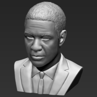 Denzel Washington bust 3D printing ready stl obj formats - Thumbnail 12