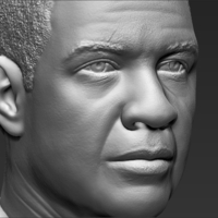 Denzel Washington bust 3D printing ready stl obj formats - Thumbnail 20