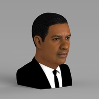 Denzel Washington bust ready for full color 3D printing - Thumbnail 5