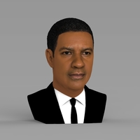 Denzel Washington bust ready for full color 3D printing - Thumbnail 6