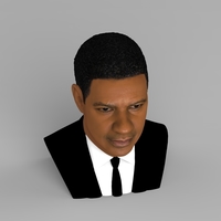 Denzel Washington bust ready for full color 3D printing - Thumbnail 7