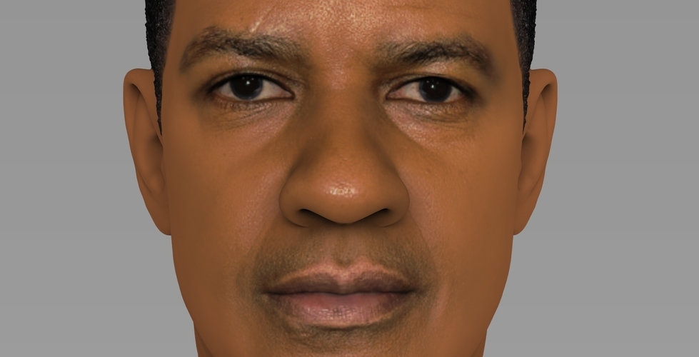 Denzel Washington bust ready for full color 3D printing 3D Print 274476